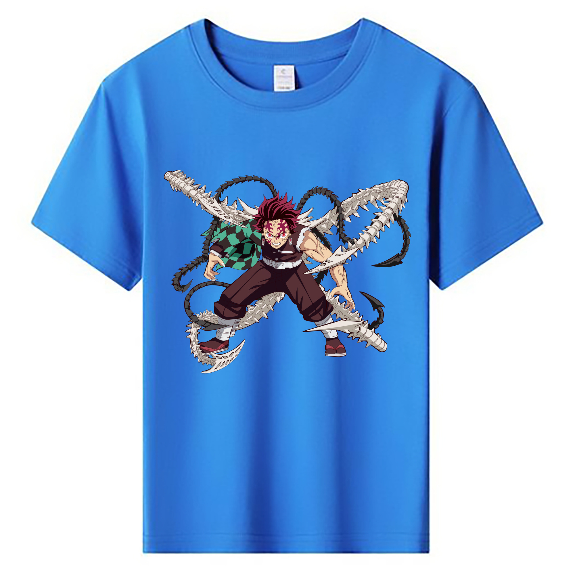 （画像用） 鬼滅の刃 竈門 炭治郎／かまど たんじろう Kamado Tanjirou 綿100％キッズTシャツ（フロントプリント）